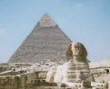 The Great Sphinx of Giza, with the Pyramid of Khafre in the background