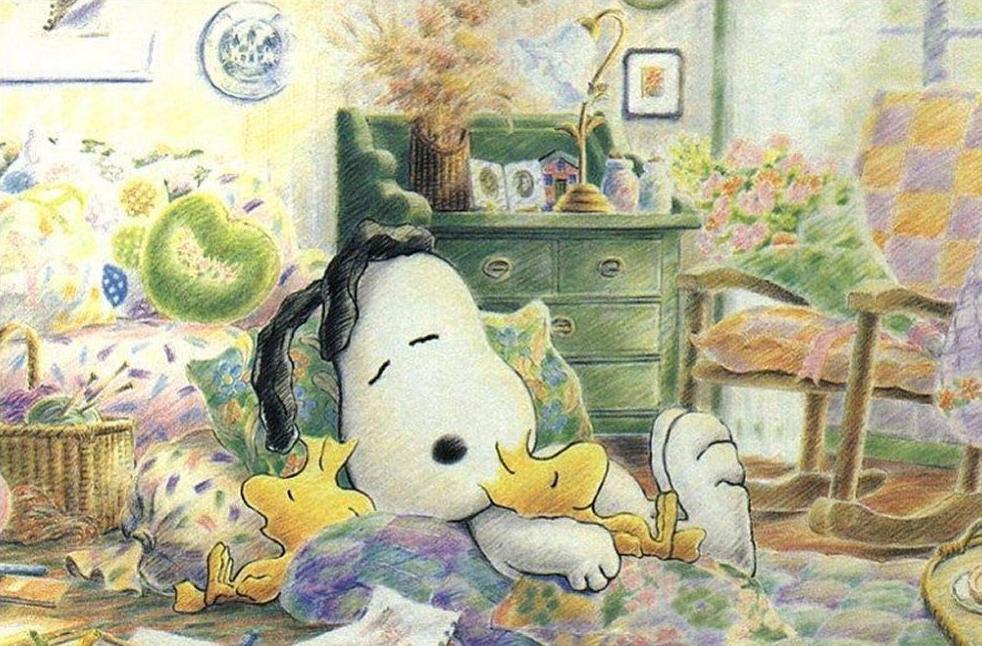 Snoopy sleeping peanuts